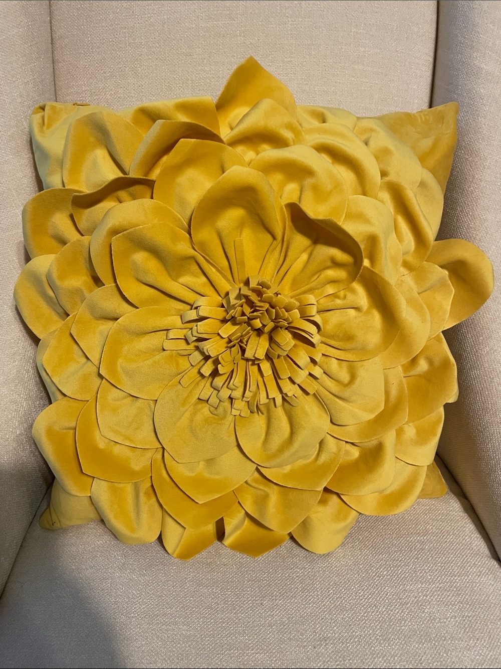 Yellow Floral Decorative Throw Pillow Cover by